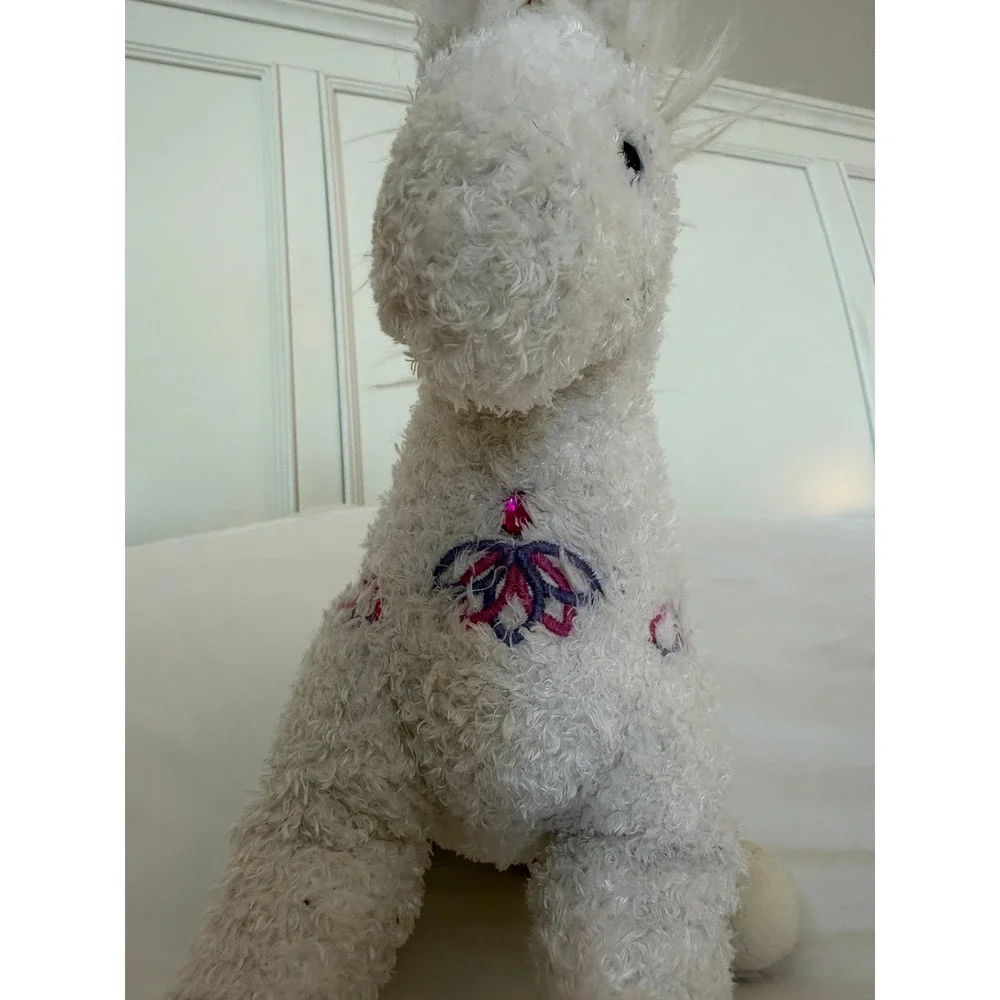 Douglas The Cuddle Toy White Unicorn Plush Gold Horn & Collar 12in